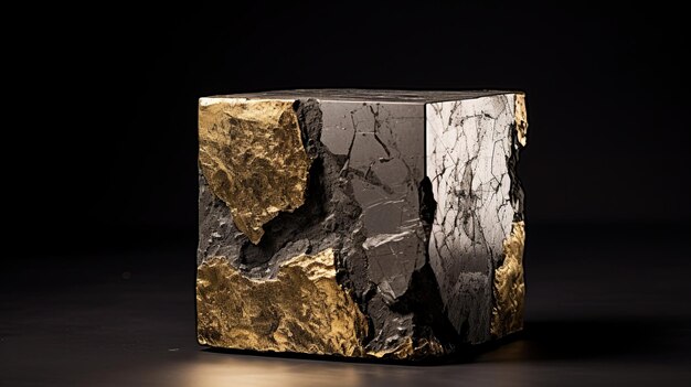 Cube de pyrite brillant