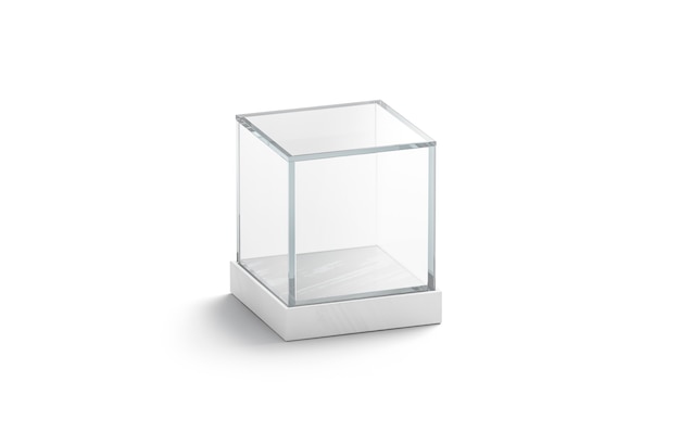 Cube de vitrine en verre blanc vierge