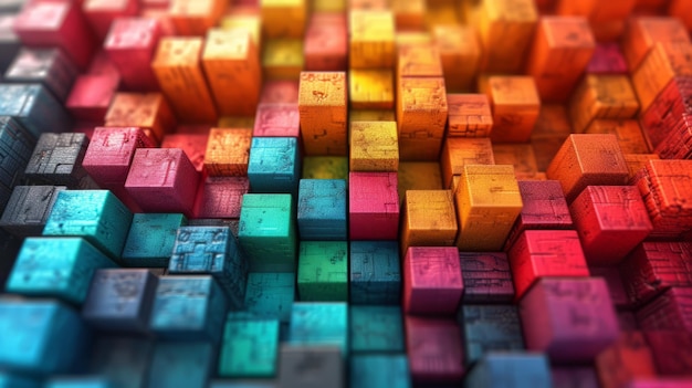 Des cubes 3D colorés