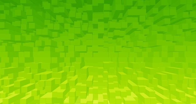 Cubes 3D vert citron dégradé pour fond abstrait