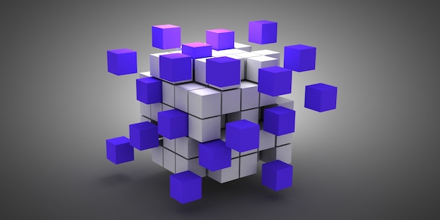 cubes abstraits 3D. illustration 3D