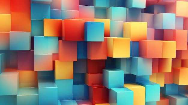 cubes colorés dans une pile de cubes