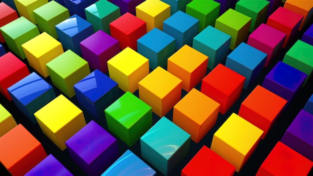 Cubes de couleurs aléatoires