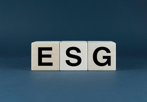 Photo les cubes esg forment le mot esg