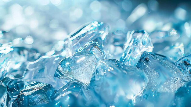 Des cubes de glace bleus rafraîchissants et clairs avec des bords lisses et une mise au point douce parfaits pour ajouter une touche de fraîcheur à n'importe quel projet
