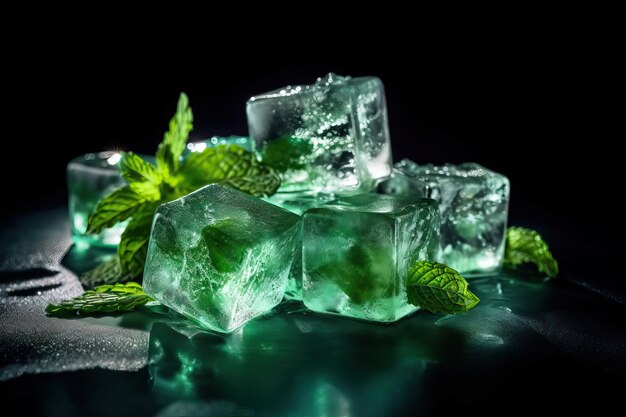 Des cubes de glace à la menthe rafraîchissants pour les cocktails générés par l'IA