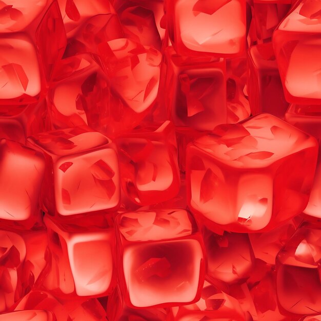 Des cubes de glace rouges, un motif sans couture, une IA générative.