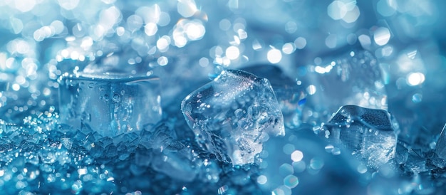 Photo des cubes de glace sur la table