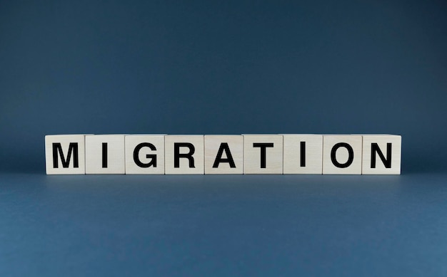 Les cubes Migration forment le mot Migration