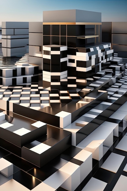 Cubes noirs et blancs