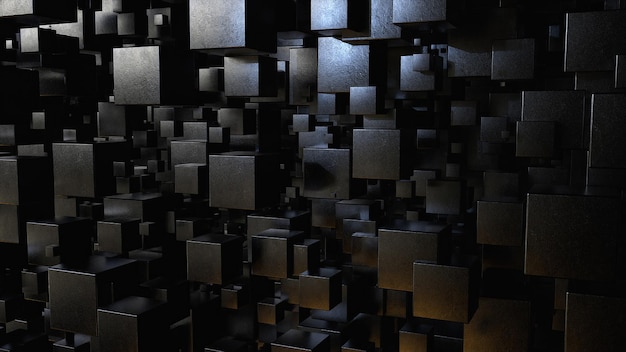 Cubes noirs avec texture grungy