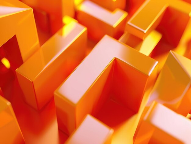 Des cubes d'orange vibrants d'art numérique 3D