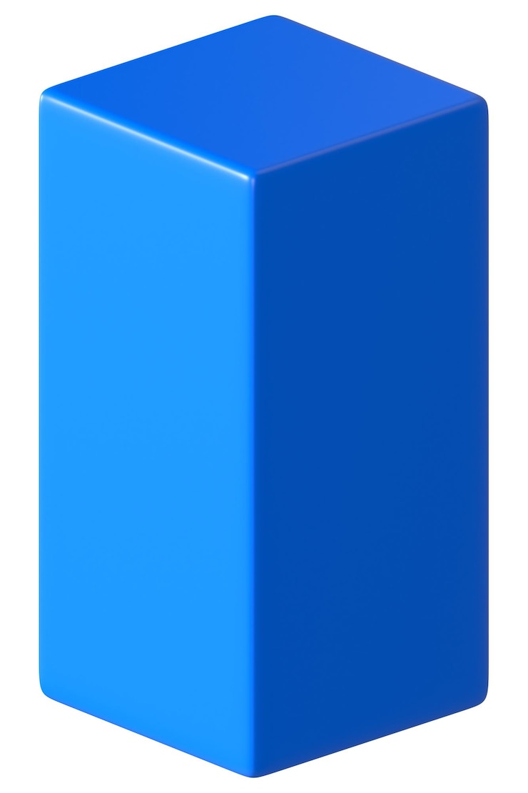Photo cuboïde bleu 3d png forme géométrique clipart fond transparent