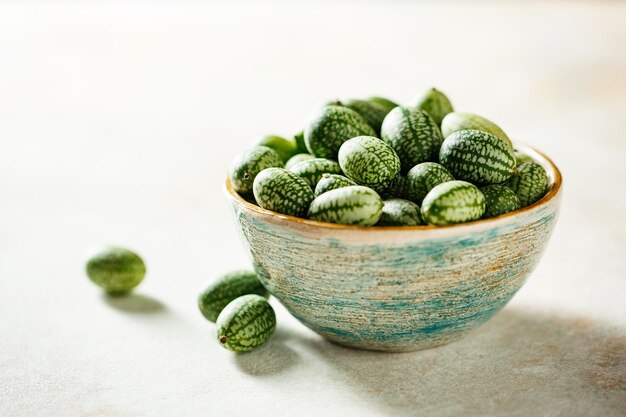 Cucamelons fraîchement récoltés