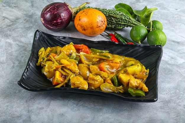 Cuisine asiatique Gingembre Ail Poulet aux légumes