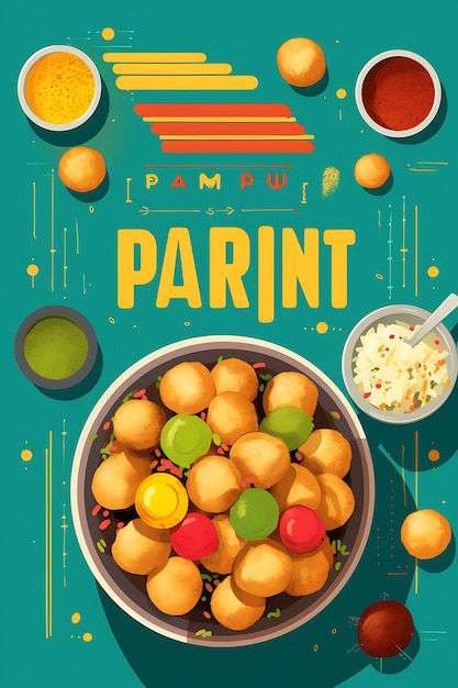 Cuisine et culture indiennes à travers de superbes affiches et un concept de flyer de menu coloré