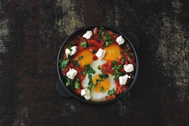 Cuisine du Moyen-Orient Shakshuka.