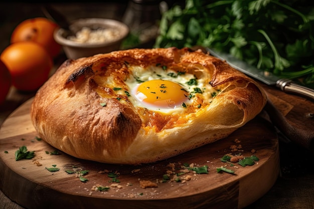 Cuisine géorgienne de Khachapuri Pain aux œufs ai génératif