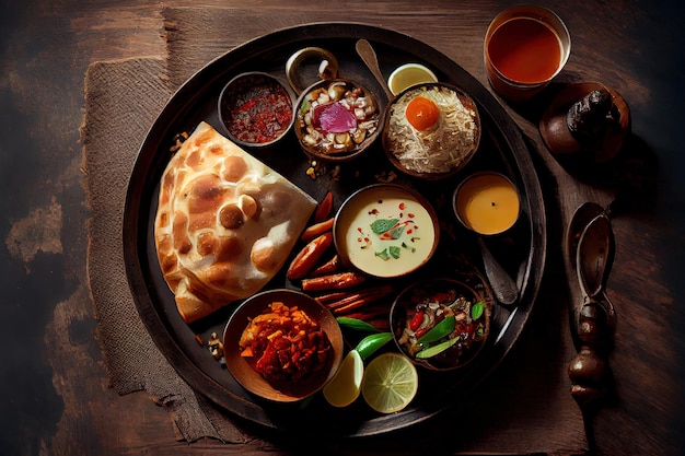 Cuisine indienne Repas de style indien Thali