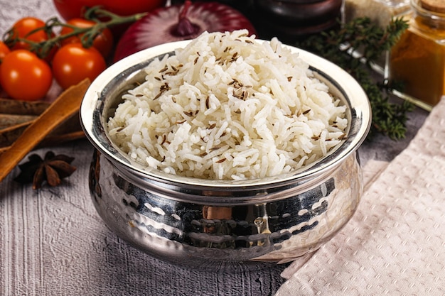 Cuisine indienne riz jeera basmati