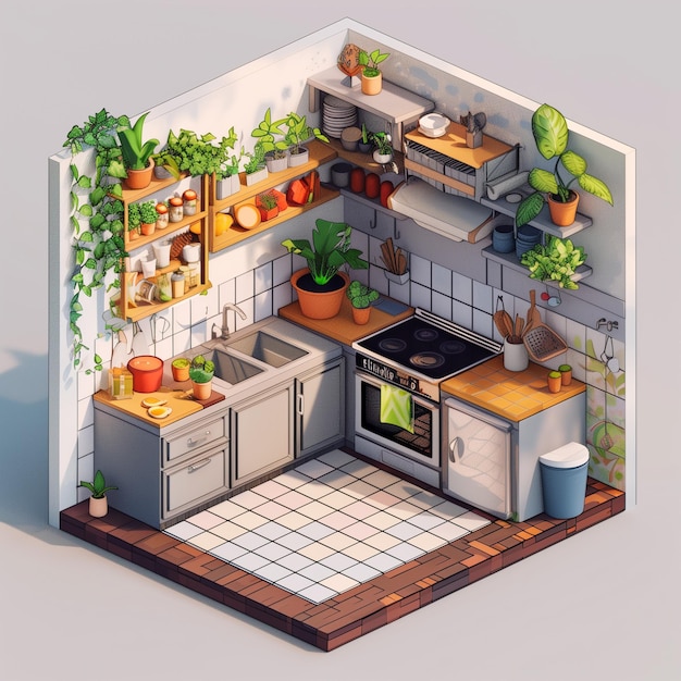 Cuisine isométrique 3D