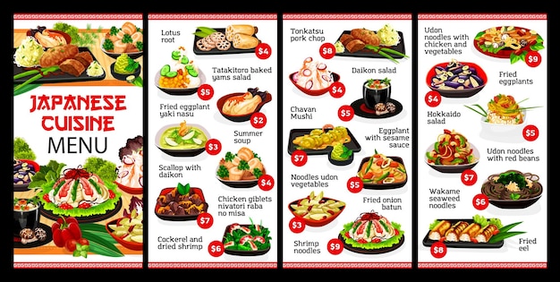 Cuisine japonaise menu du restaurant Repas du Japon