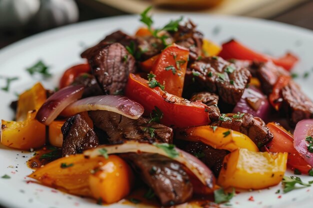 Photo la cuisine péruvienne lomo saltado