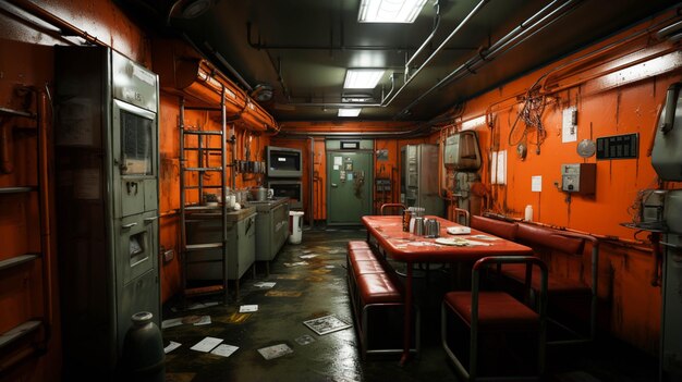 Photo cuisine de prison intérieure en acier inoxydable