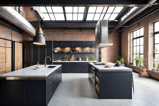 Cuisine de style loft industriel