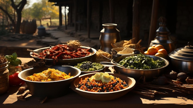 Cuisine traditionnelle africaine délices couscous poulet légumes épices chaudes et plus encore