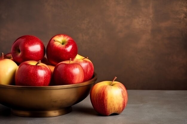 Cuisine traditionnelle du nouvel an juif, fête de tradition ou de religion Rosh hashanah avec espace de copie