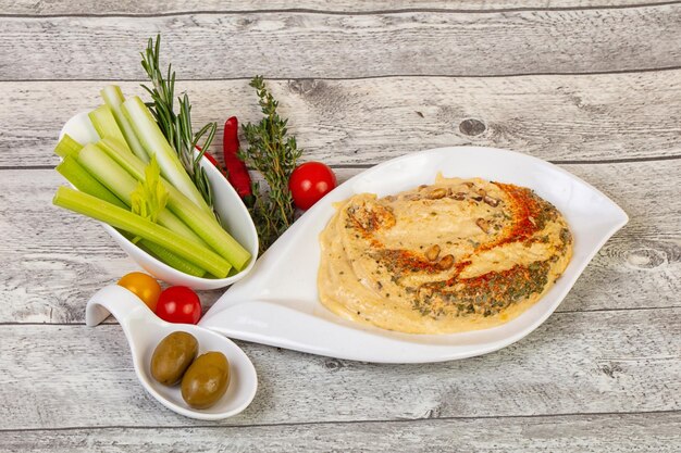 Cuisine végétalienne Humus