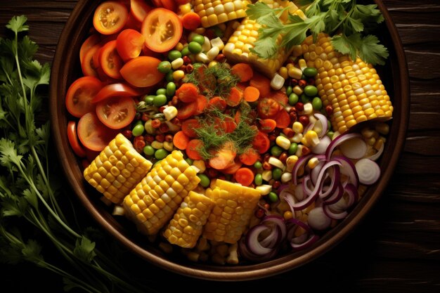 Photo cuisine végétarienne ou végétalienne cuisson sucrée assiette végétariennes colorées nourriture sucrée et épicée