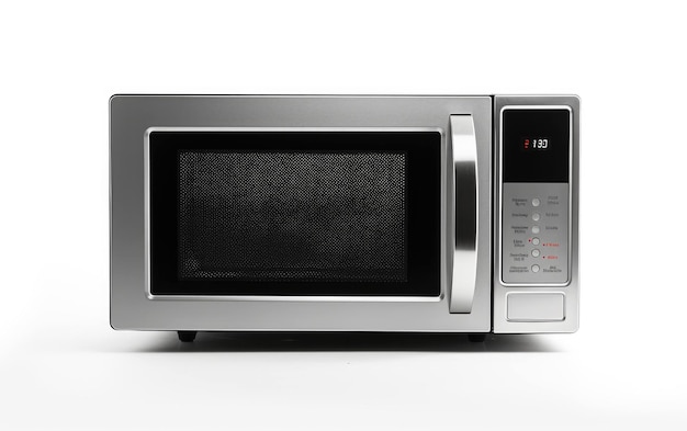 Cuisiner au micro-ondes sur fond blanc