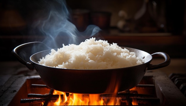 cuisiner du riz manger de la nourriture