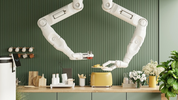 Les cuisines robotiques étonnantes sont d'excellents substituts pour les personnes et prêtes à vous être livrées