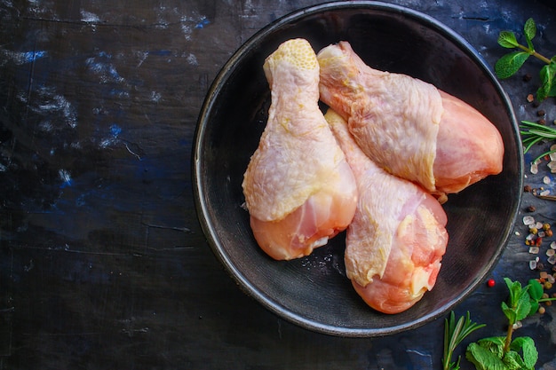 cuisses de poulet tibia viande crue