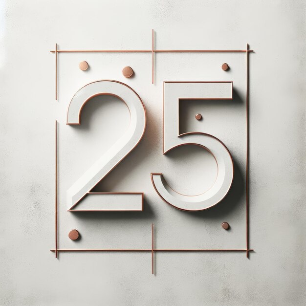 Photo le cuivre géométrique 25e anniversaire design moderne