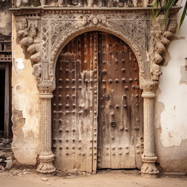 CukrBlik_old_zanzibar_doors_half_circle_arch_and_some_spikes