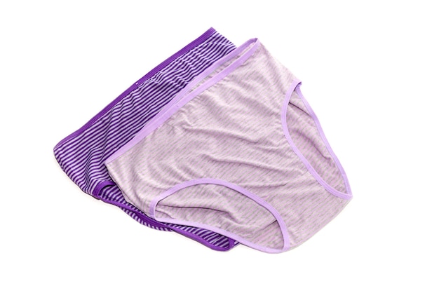 Culotte violette femelle sur fond blanc