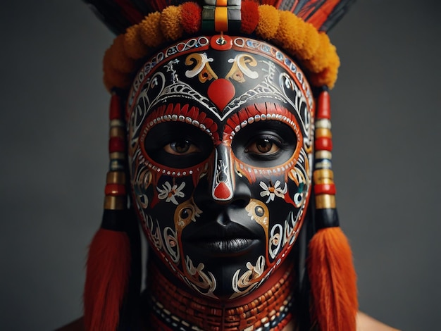 Photo les cultures célèbrent la tradition avec des masques ornés