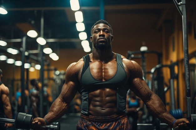 culturiste musclé hommes beaux faisant du gymnase