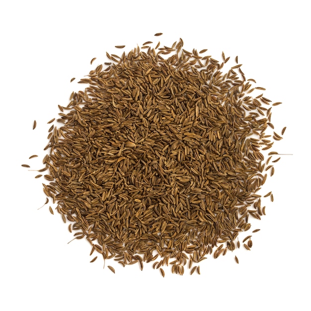 Cumin sec ou graines de carvi isolées