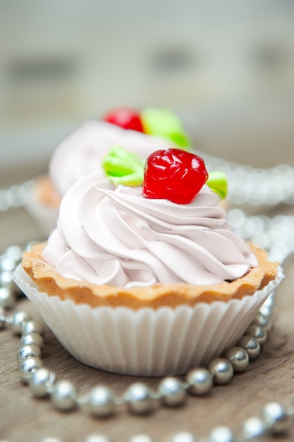 Cupcake blanc à la crème vanille