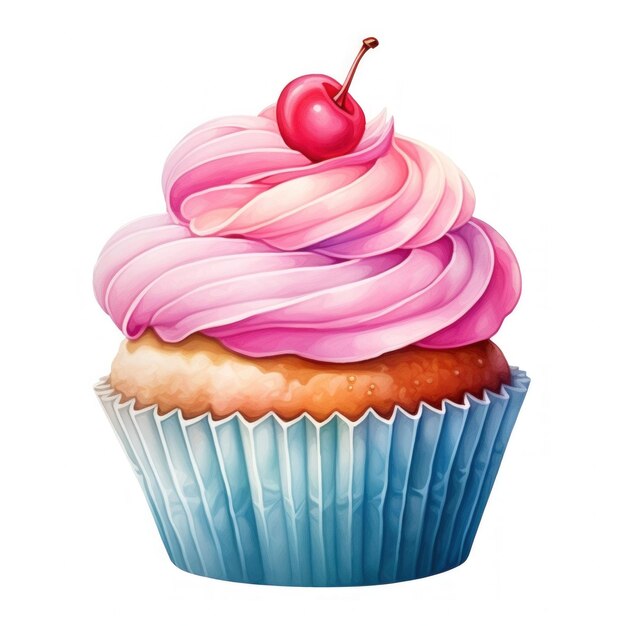 cupcake coloré aquarelle isolé