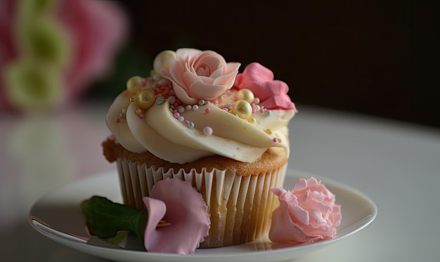 Cupcake de la fête des mères Concept de vacances AI générative