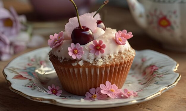 Cupcake de la fête des mères Concept de vacances AI générative