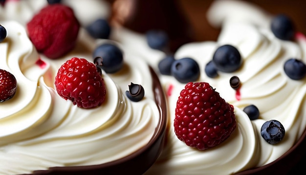 Un cupcake avec une framboise sur le dessus