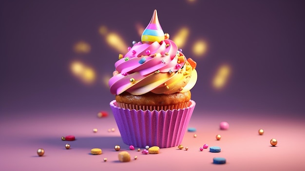 Cupcake joyeux anniversaire