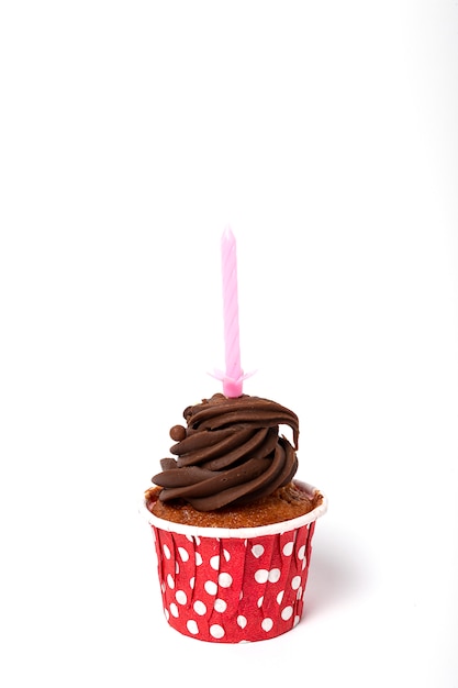 Cupcake maison anniversaire avec bougie